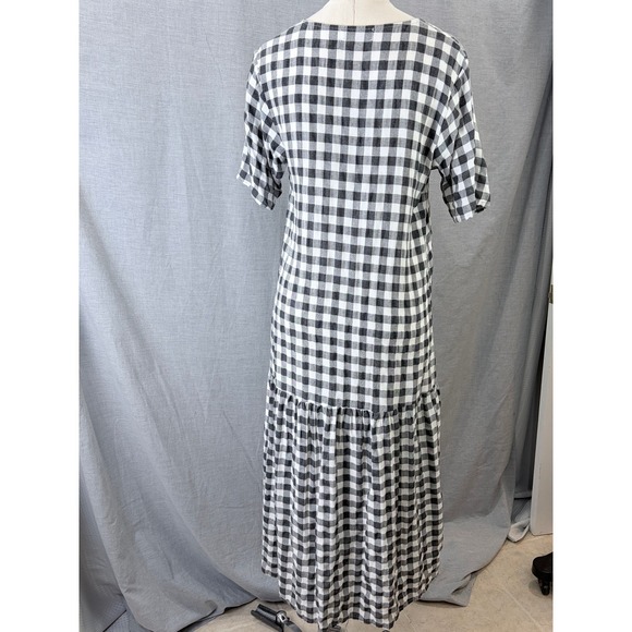 Petal and Pup Black White Gingham Tiered Ruffle Maxi Dress Cottagecore V-Neck S - Picture 5 of 8